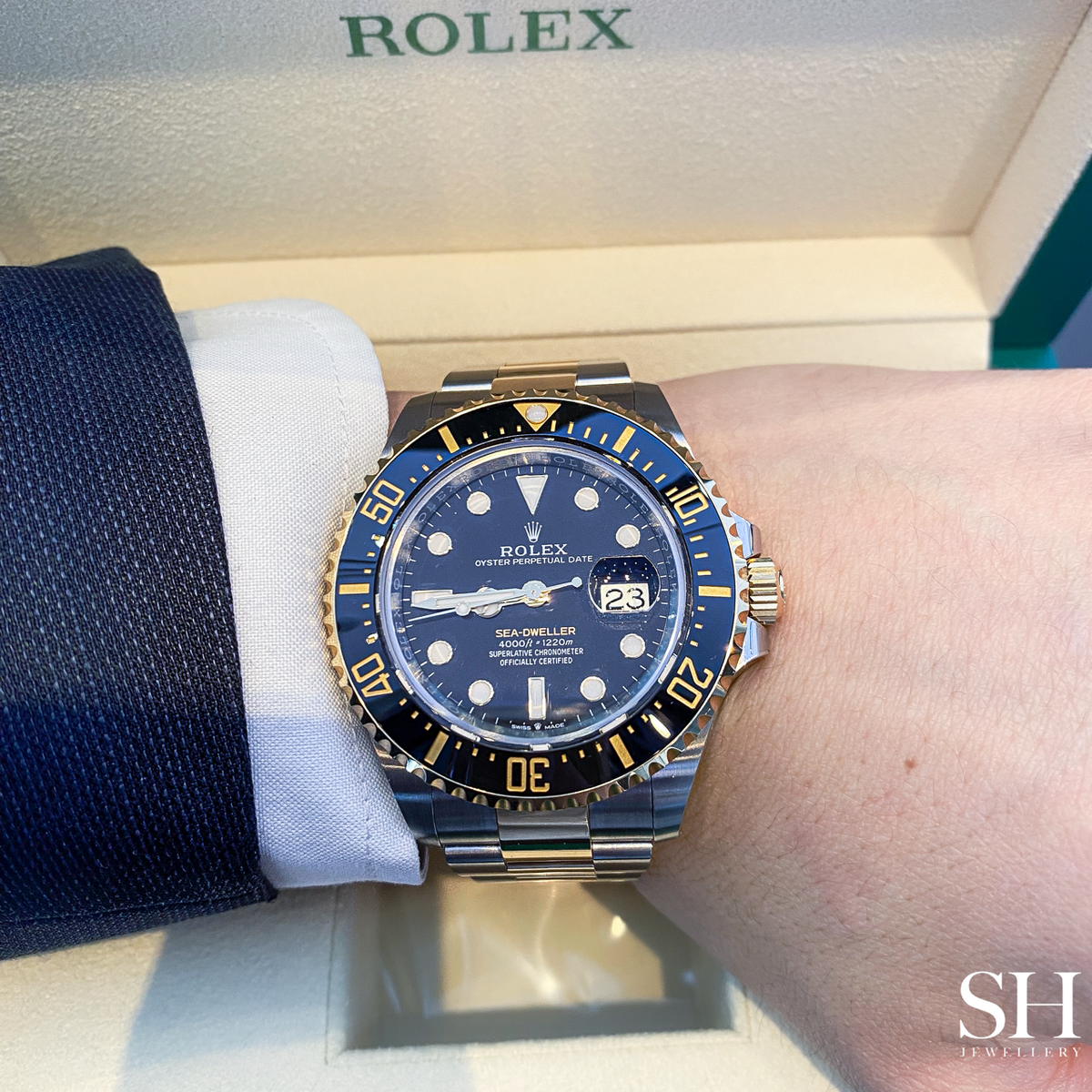Rolex Sea-Dweller 43mm Steel/YG Black Dial Button Markers 2023 Ref m126603-0001 (#329)
