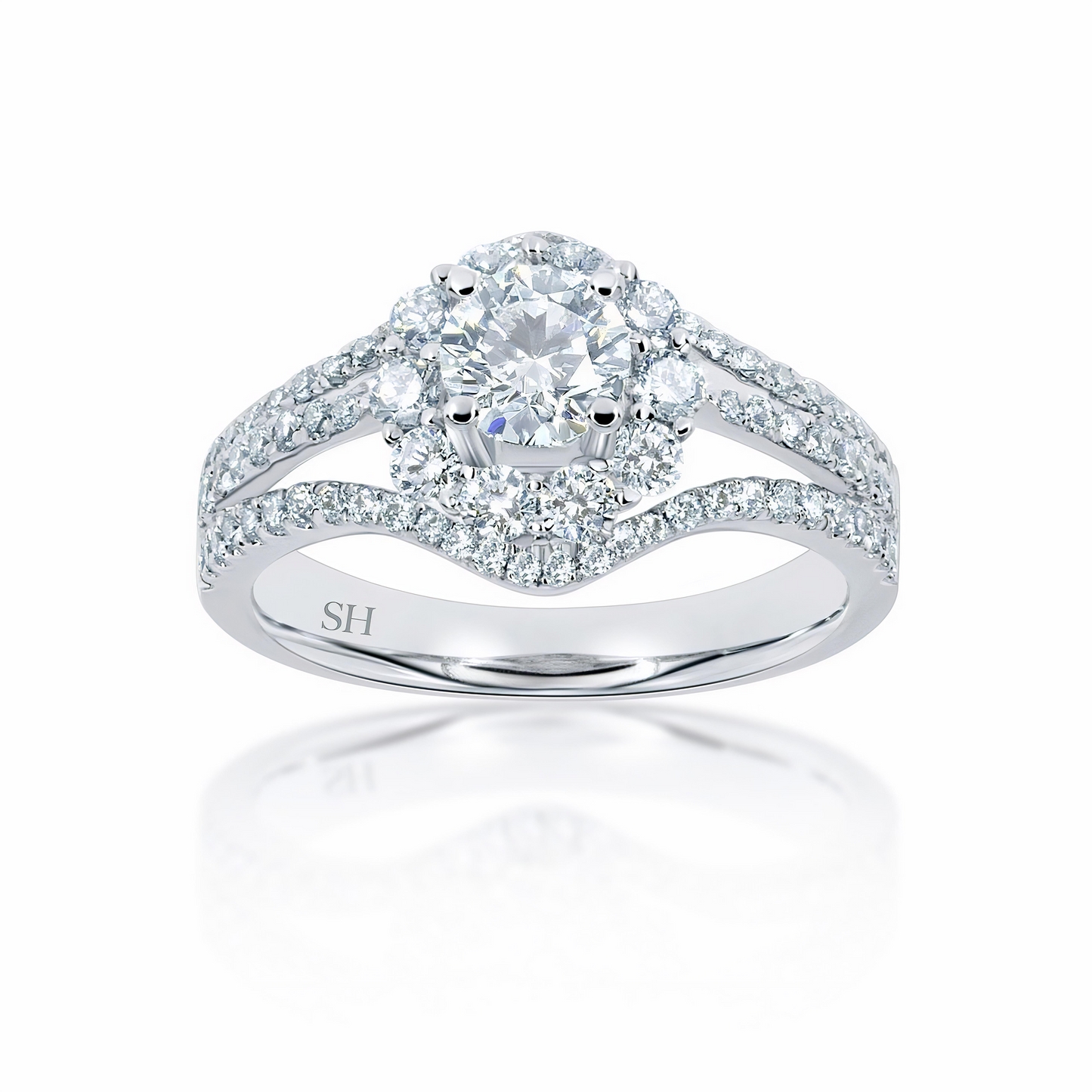 Pictured with 0.46ct diamond.|option:Carats=0.46 carat|thumb_caption:0.64 carat