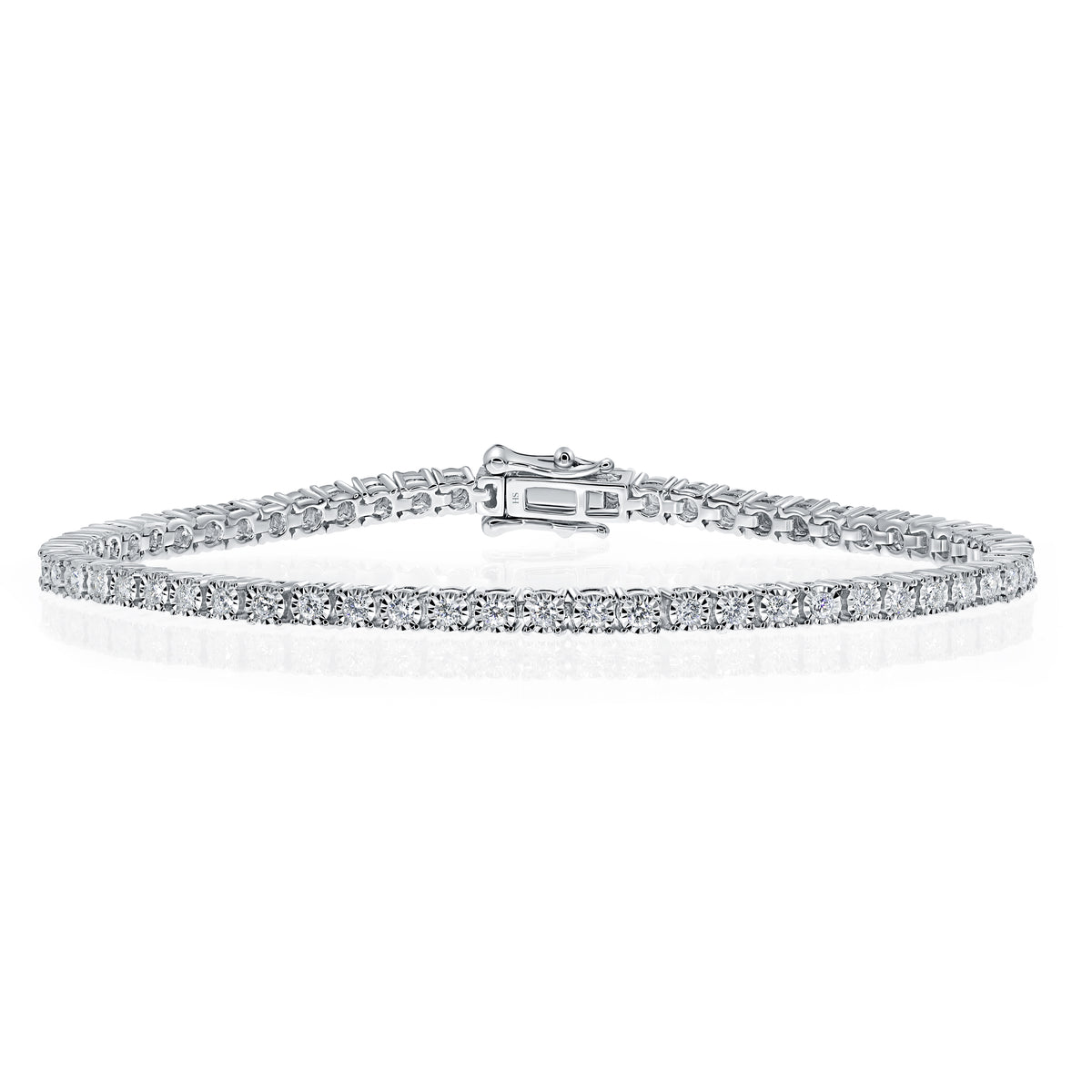 18kt White Gold Orbit Diamond Tennis Bracelet (0.014ct) - W0626