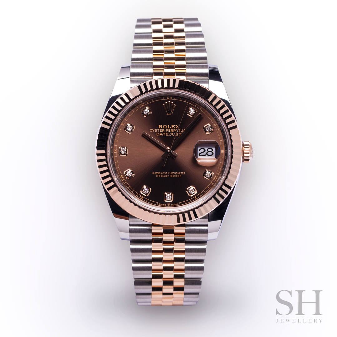 Rolex Datejust41 41mm Steel/RG Chocolate Dial Diamond Markers 2023 Ref m126331-0004 (#474)