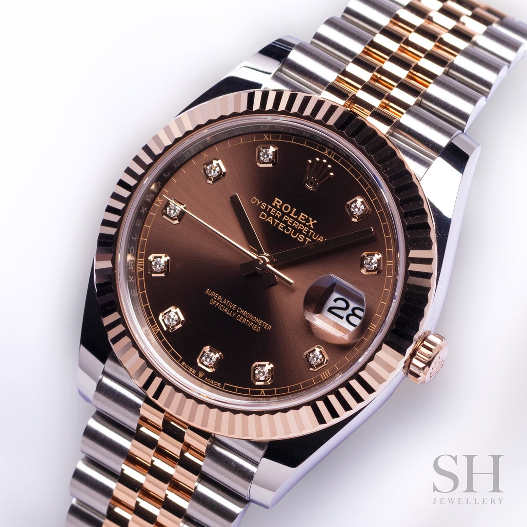 Rolex Datejust41 41mm Steel/RG Chocolate Dial Diamond Markers 2023 Ref m126331-0004 (#474)