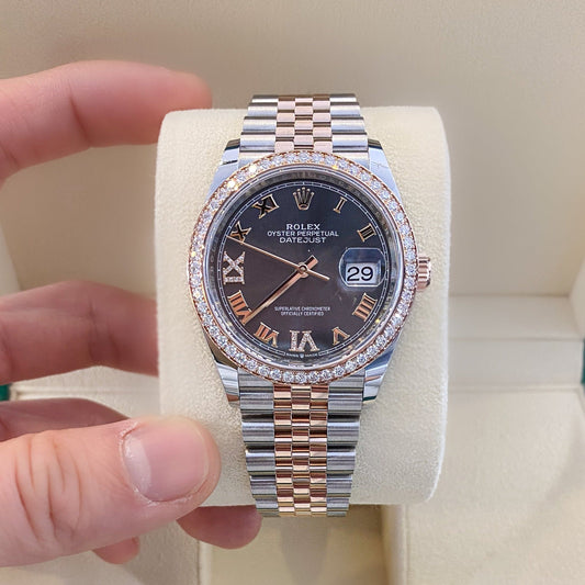 Rolex Datejust36 36mm Steel/RG Slate Dial Numeral Markers 2023 Ref m126281rbr-0011 (#369)