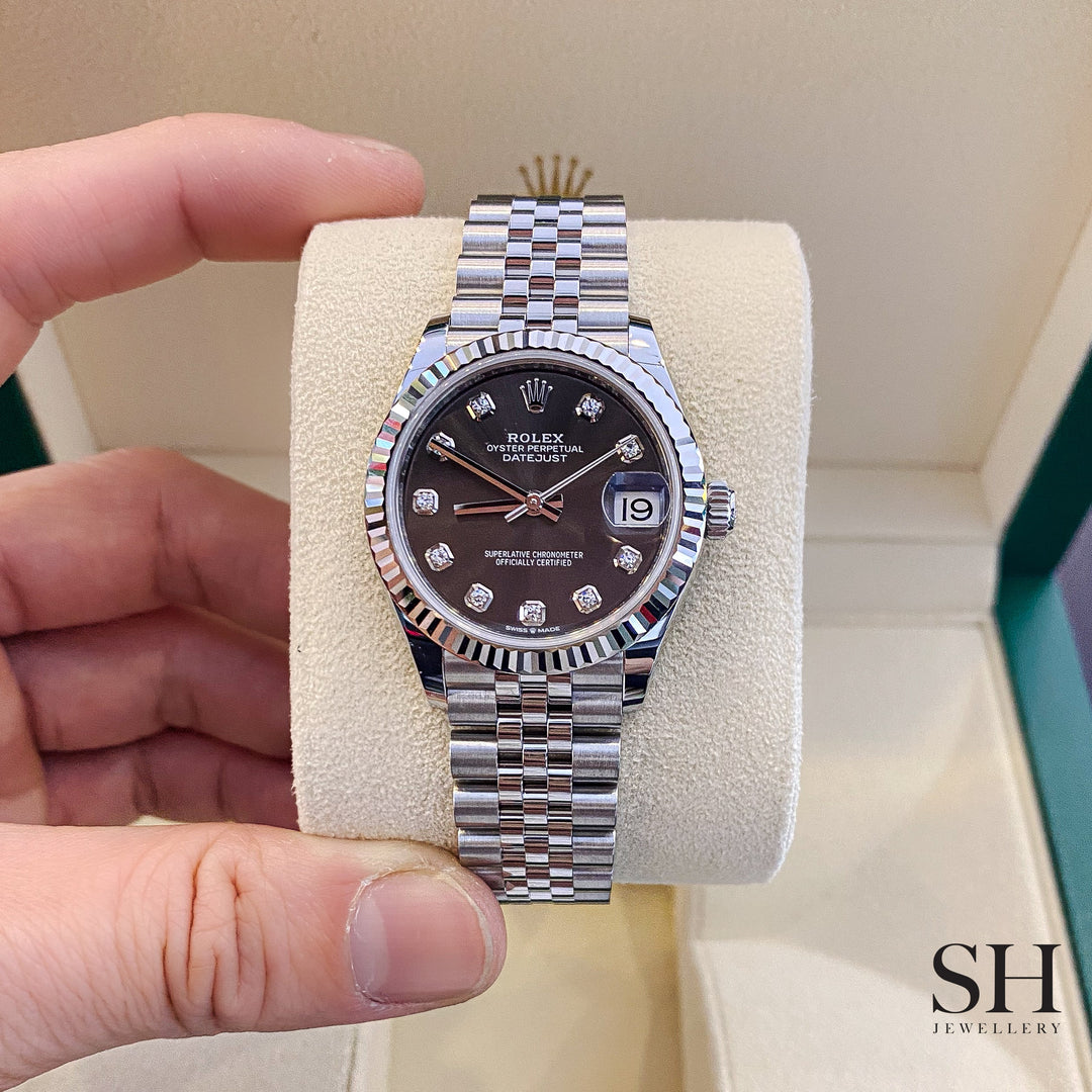 Rolex Datejust31 31mm Steel/WG Dark Grey Dial Diamond Markers 2023 Ref m278274-0008 (#405)