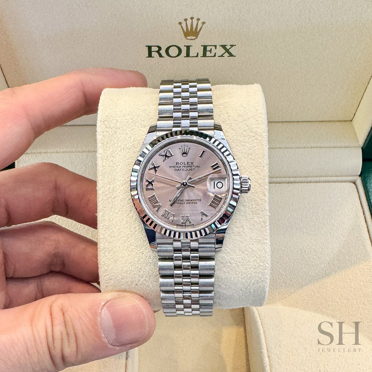 Rolex Datejust31 31mm Steel/WG Pink Dial Numeral Markers 2023 Ref m278274-0020 (#420)