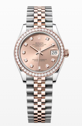 Rolex Datejust31 31mm Steel/RG Rosé Dial Diamond Markers 2023 Ref m278381rbr-0024 (#456)