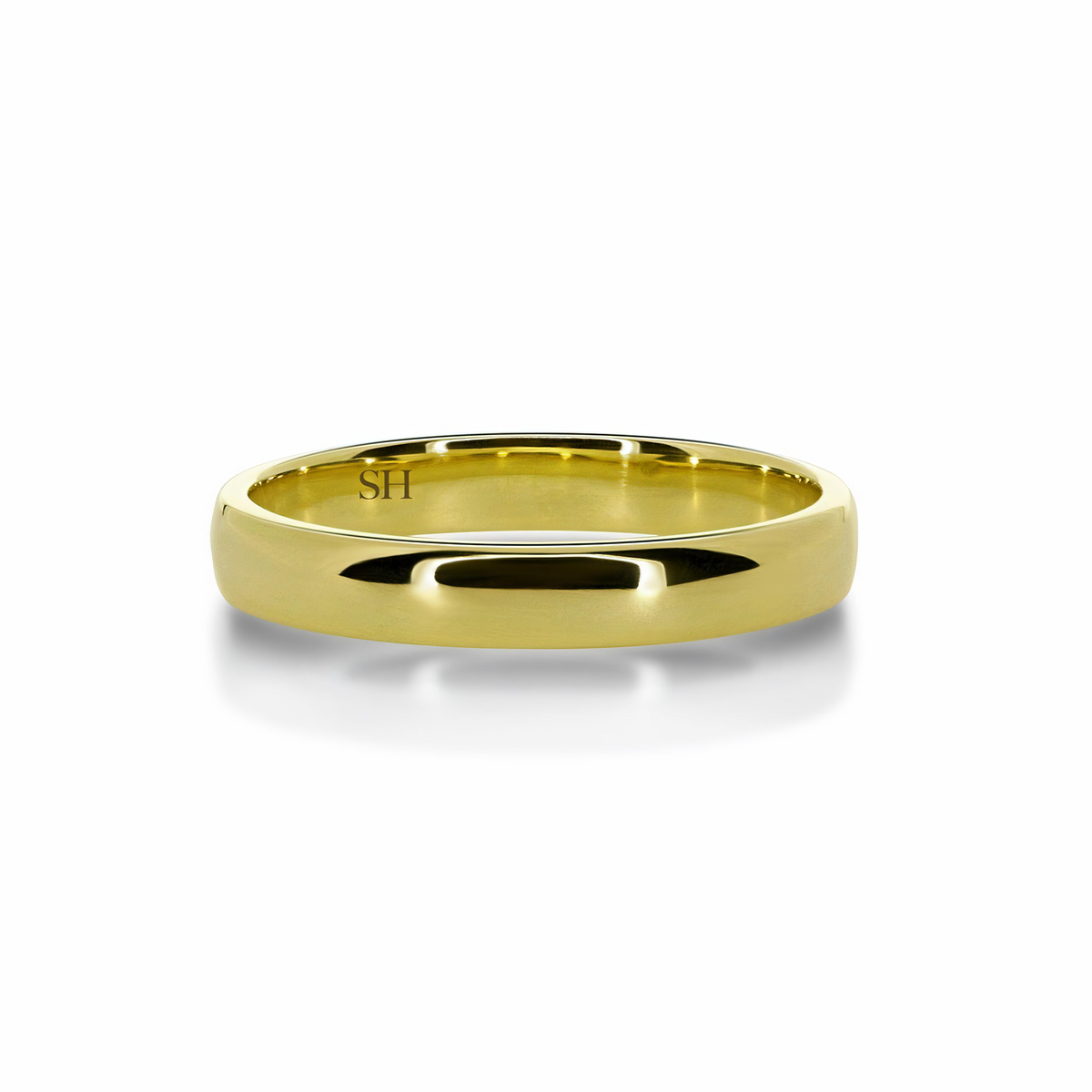 Classic Finer Width Yellow Gold Half Round Wedding Ring 3mm SH