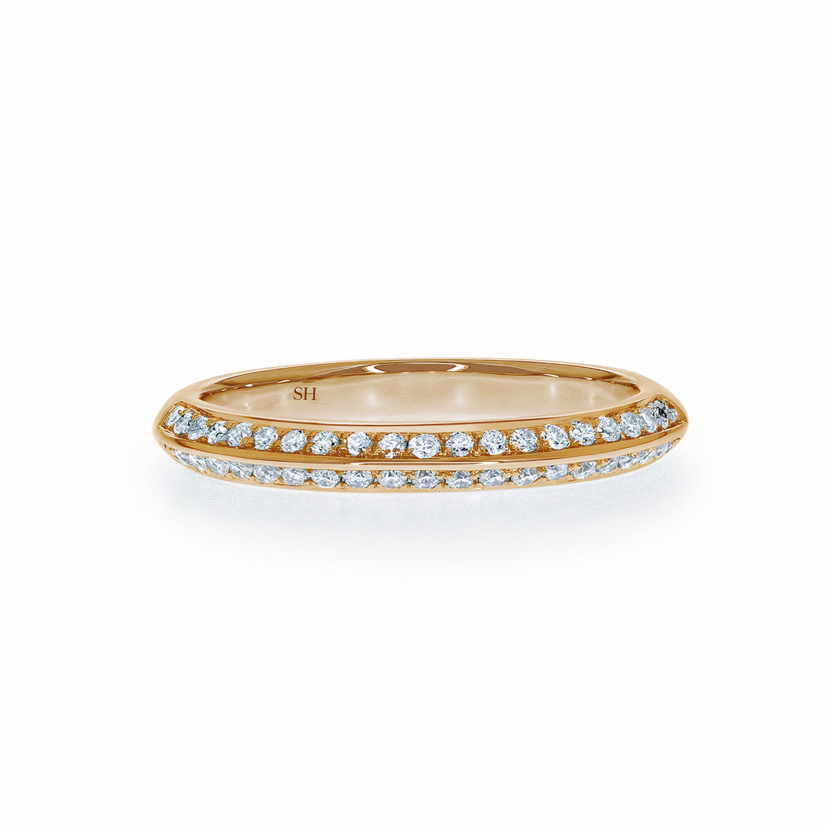 Knife edge profile with twin rows of diamonds - W0366