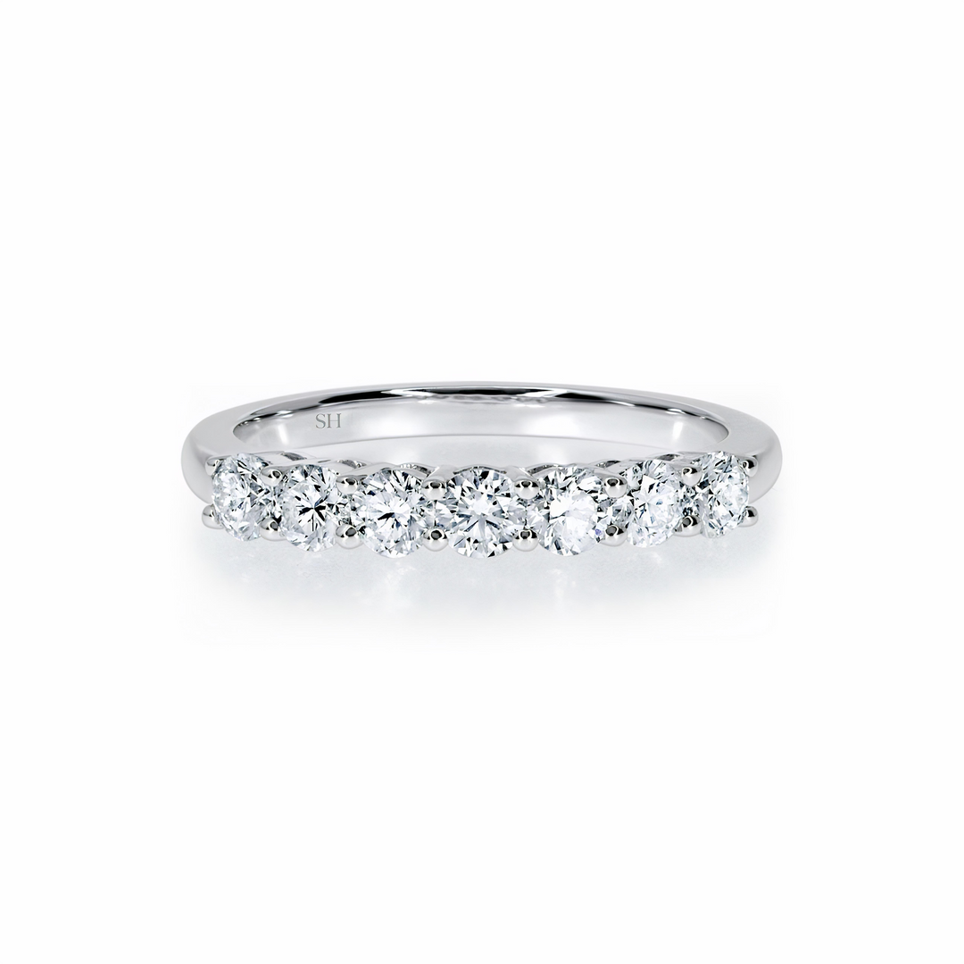Shared prong set women’s diamond wedding band (2.9mm) - W0378