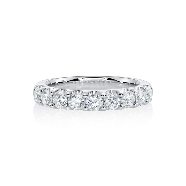 Medium Width Scalloped-Claw Diamond Women’s Wedding Band (3.5mm) - W0607