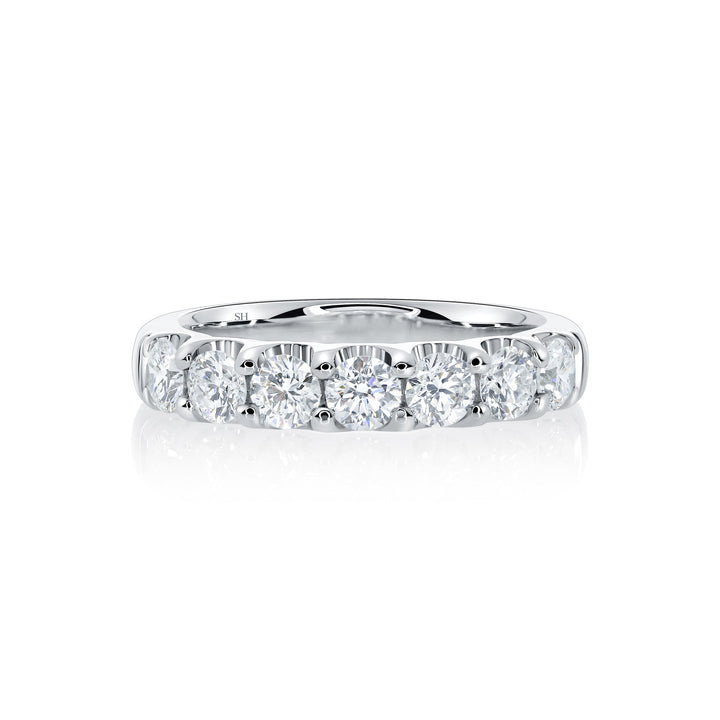 Medium Width Scalloped-Claw Diamond Women’s Wedding Band (3.8mm) - W0608