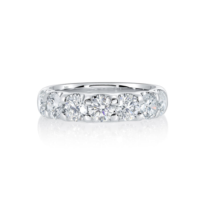 Wider Width Scalloped-Claw Diamond Women’s Wedding Band (4.5mm) - W0610