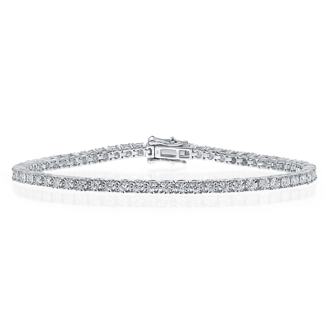 18kt Gold Diamond Tennis Bracelet With Gold Halo (small) (0.014ct) - W0626