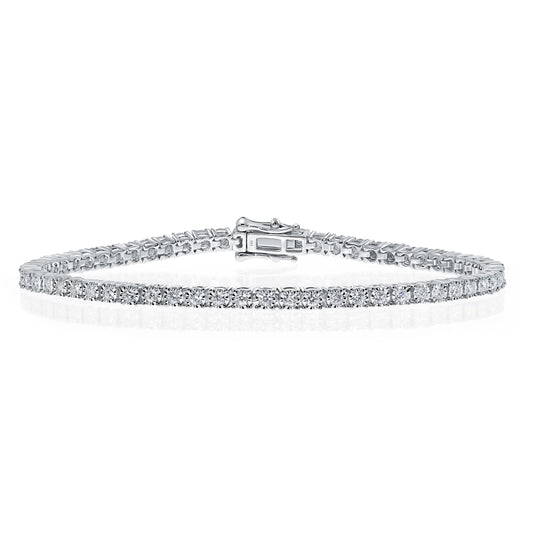 18kt Gold Diamond Tennis Bracelet With Gold Halo (small) (0.014ct) - W0626