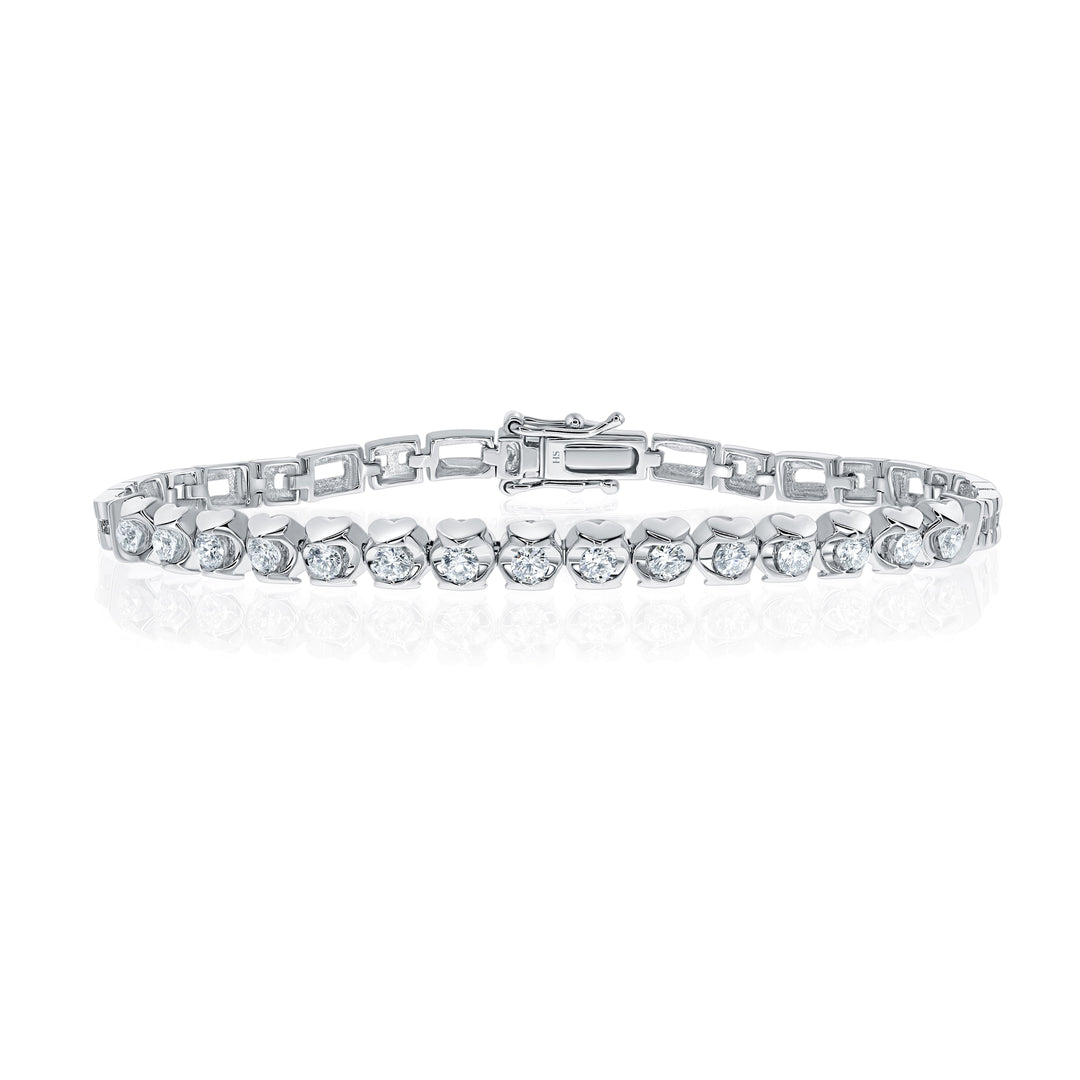 18kt Gold Two-Claw Floating Diamond Bracelet (0.045ct) - W0629