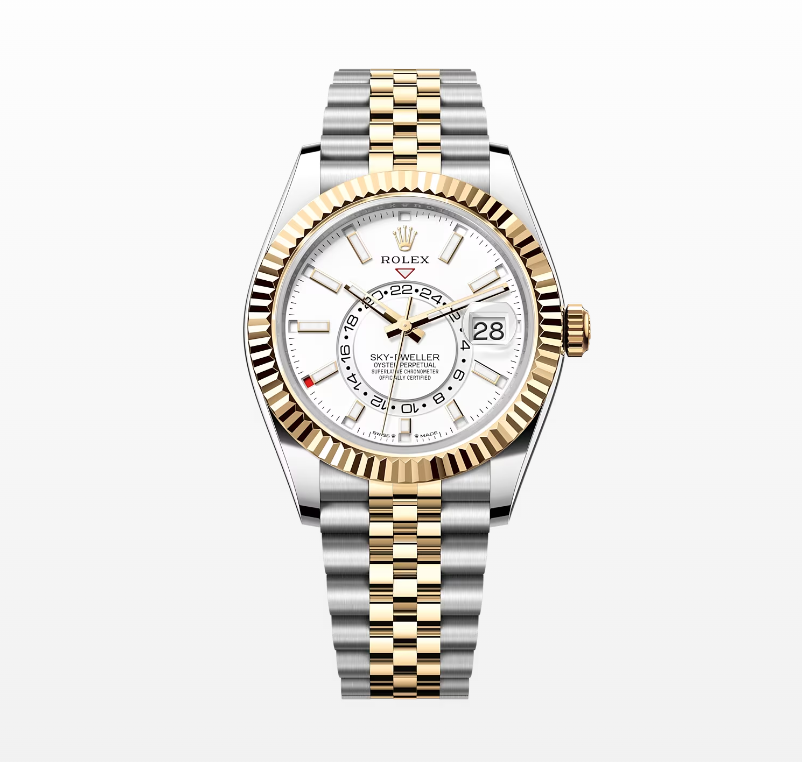 Rolex Sky-Dweller 42mm Steel/YG White Dial Stick Markers 2023 Ref m336933-0006 (#498)