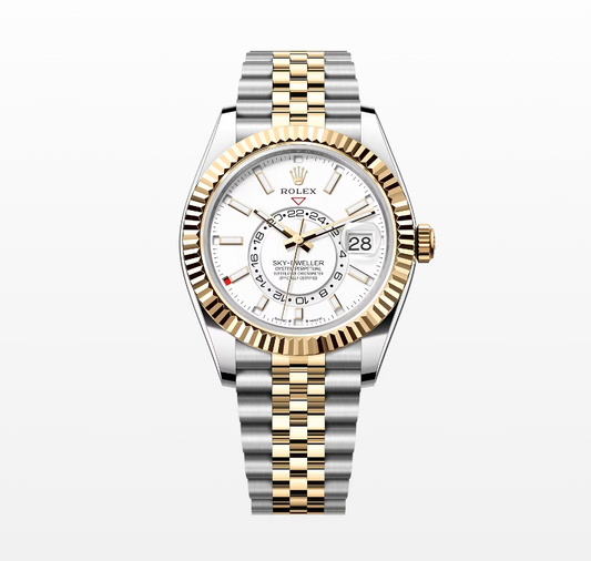 Rolex Sky-Dweller 42mm Steel/YG White Dial Stick Markers 2023 Ref m336933-0006 (#498)