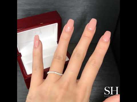 Pavé-Set Contoured Thin Width Women’s Wedding Band (1.7mm) - W0497