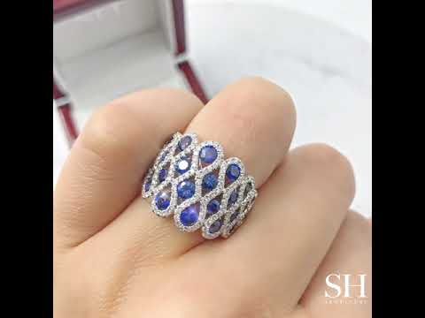 Sapphire and diamond dress ring - W0778