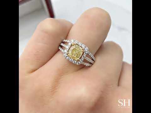 Yellow diamond engagement ring - W0795