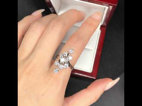 Leaf shape diamond ring - W0772