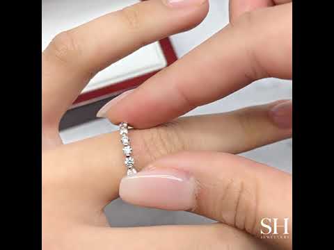 Women's floating diamond wedding band (2.3mm) - W0172