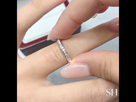 Thin channel set women's diamond wedding band (2.7mm) - W0175