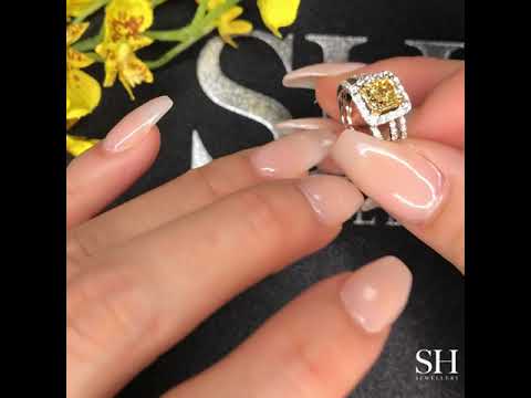 Yellow diamond engagement ring - W0795