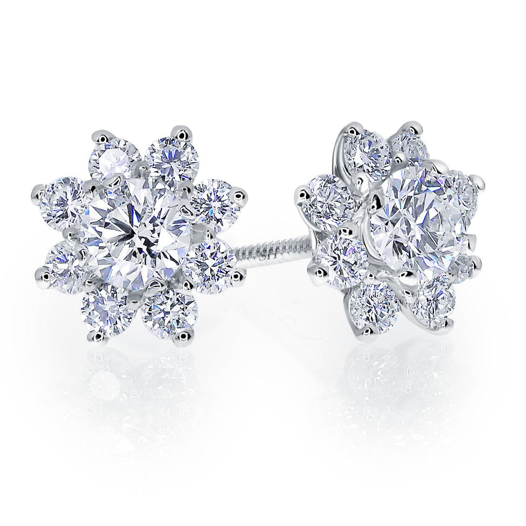 Eight-Tip Flower Halo Studs - W0635