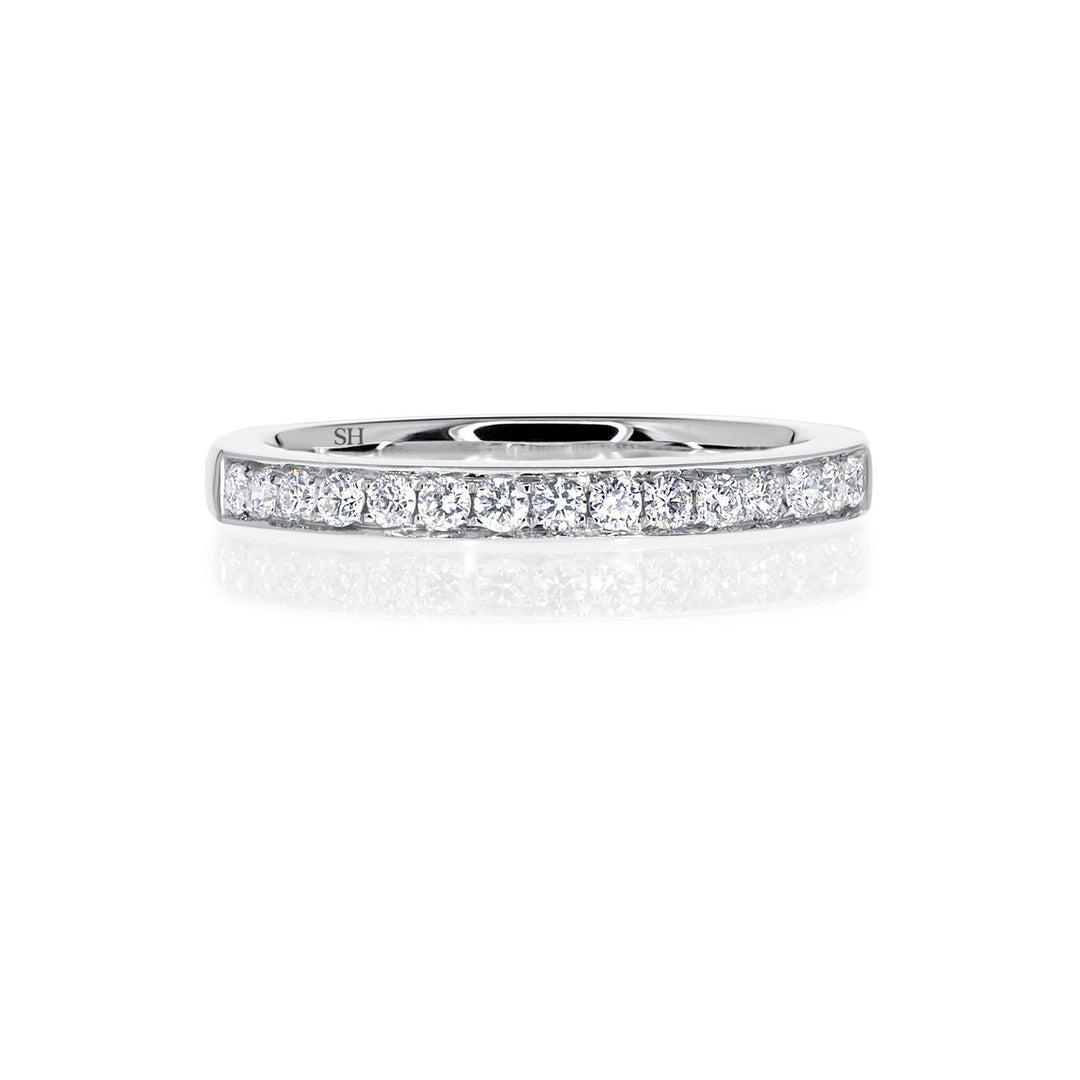 Grain set women's diamond wedding band (2.4mm) - W0264