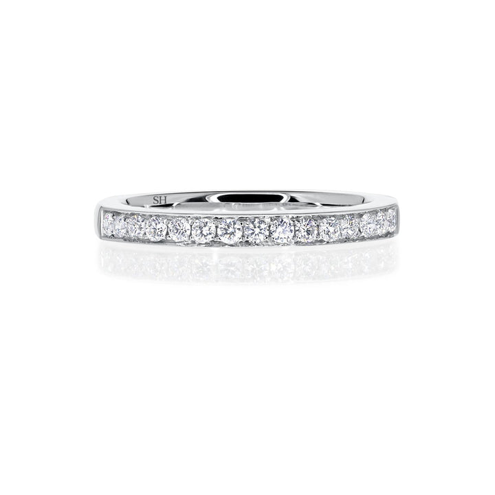 Grain set women's diamond wedding band (2.4mm) - W0264