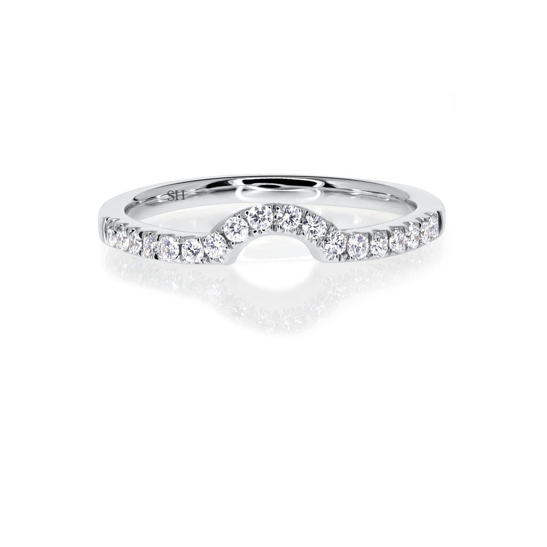 Curved U-shape pavé set diamond wedding band (1.7mm) - W0265
