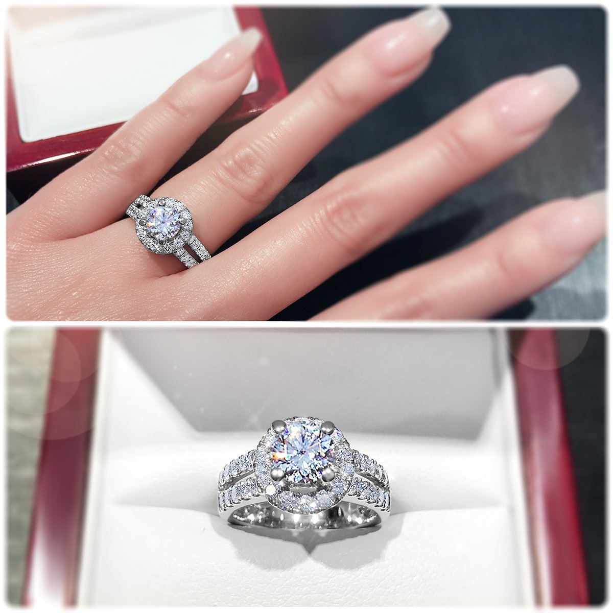 Pictured with 0.90ct diamond.|option:Carats=0.90 carat|thumb_caption:0.90 carat