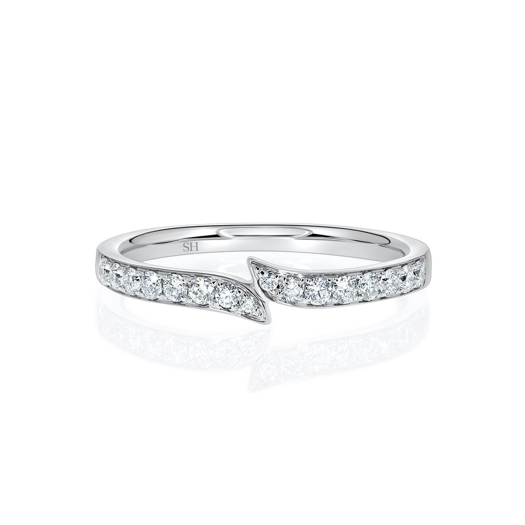 Grain-Set Colliding Cusp Thin Width Women’s Wedding Band (2.1mm) - W0496