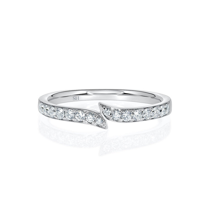 Grain-Set Colliding Cusp Thin Width Women’s Wedding Band (2.1mm) - W0496