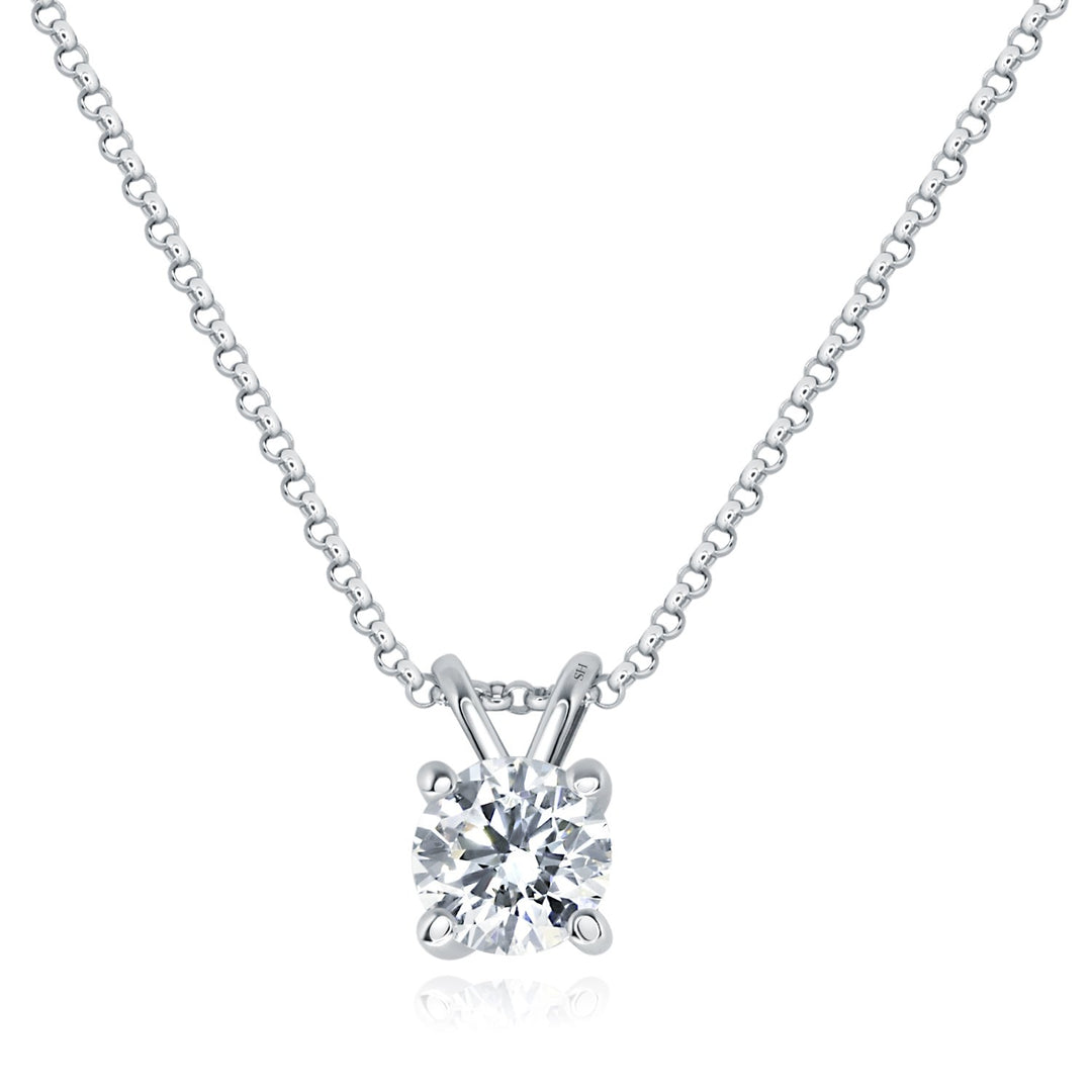 Brilliant cut round diamond in 4 claws with split bail - W0553