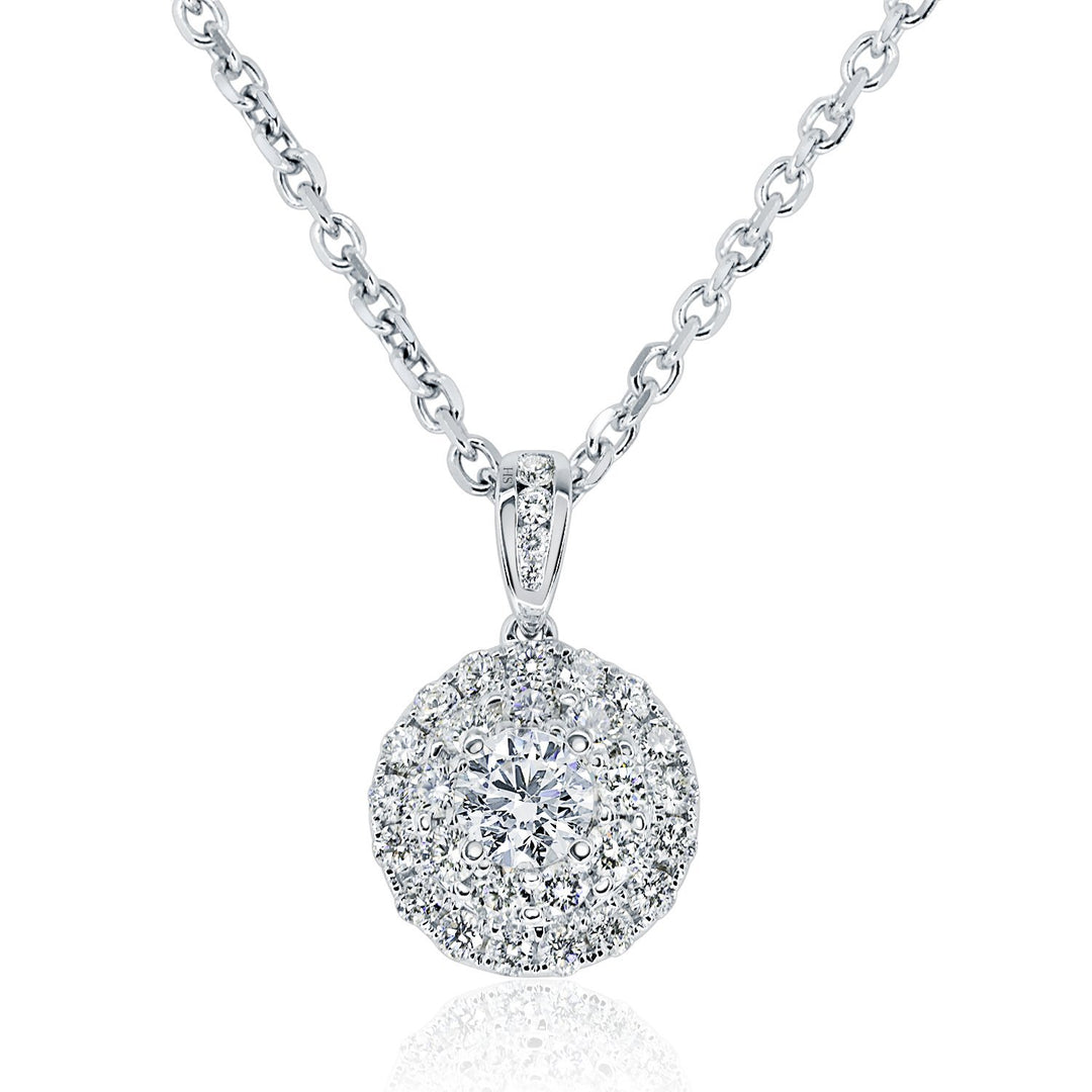 The Summit double halo diamond pendant - W0460