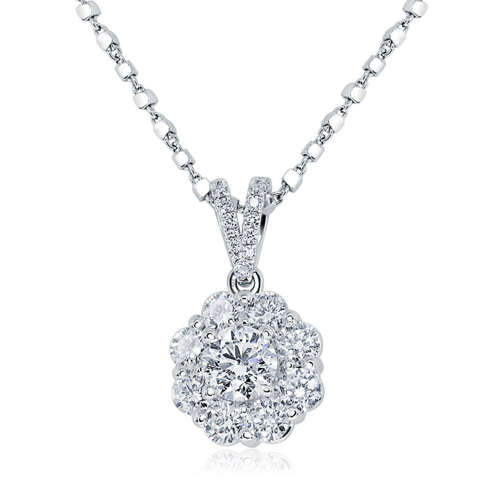 Blossom halo diamond pendant - W0461