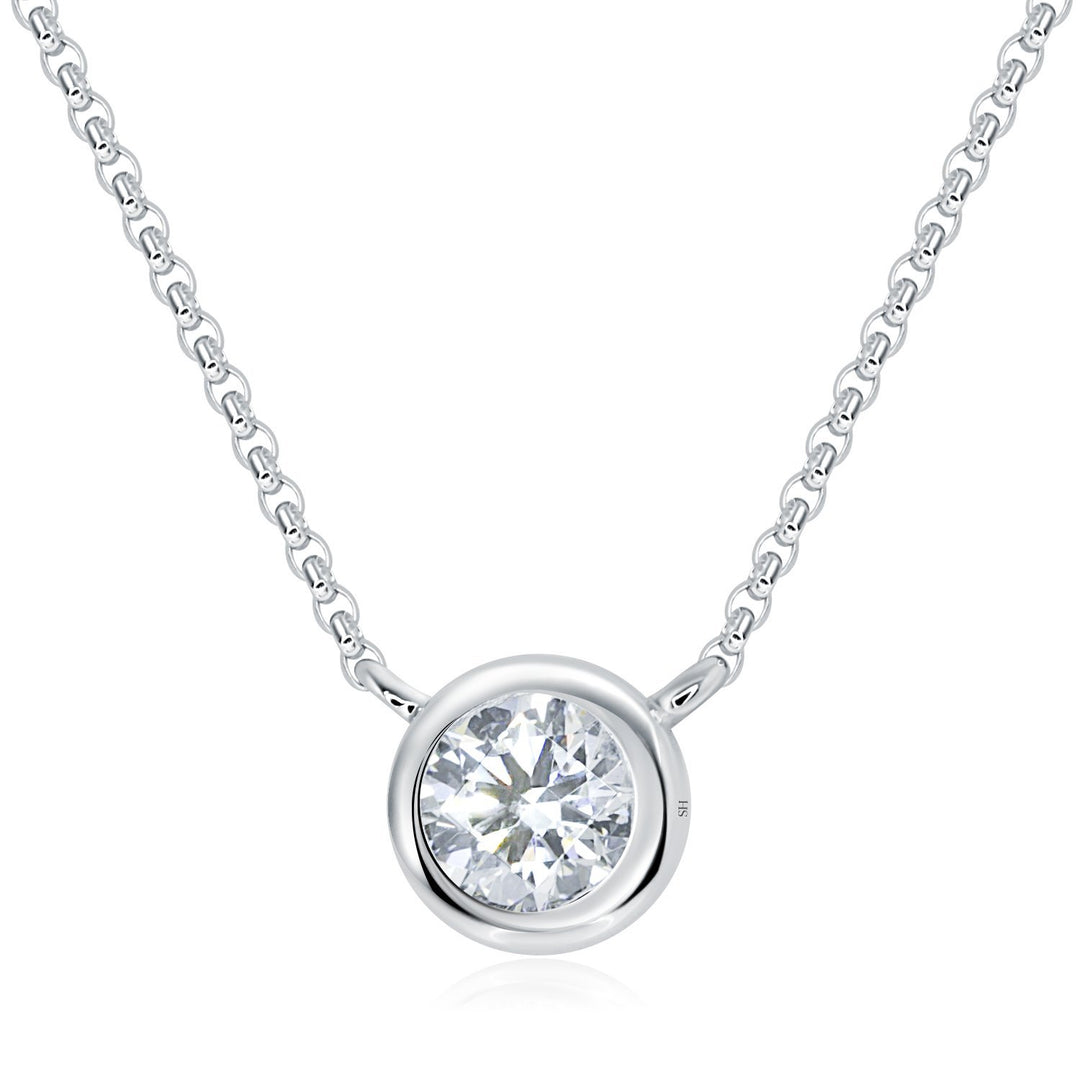 Bezel Set Solitaire Diamond Pendant (small) - W0555