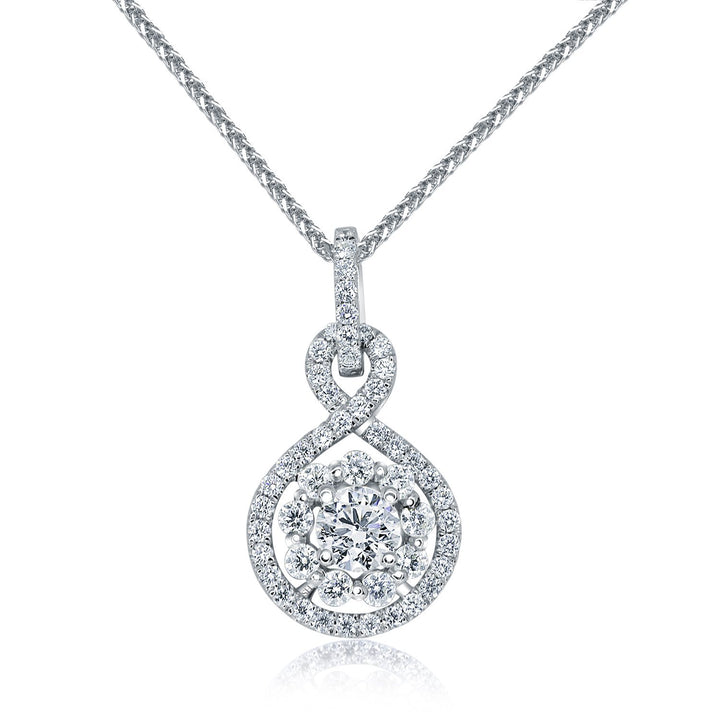 Infinite loop diamond halo pendant - W0462