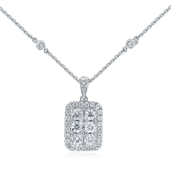 Emerald Shaped Cluster Diamond Pendant - W0572