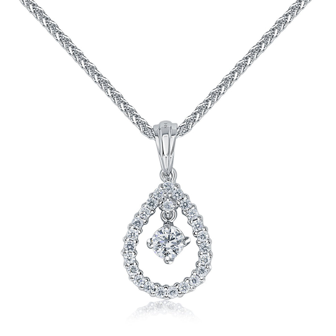 Pear trim with centre solitaire - W0466