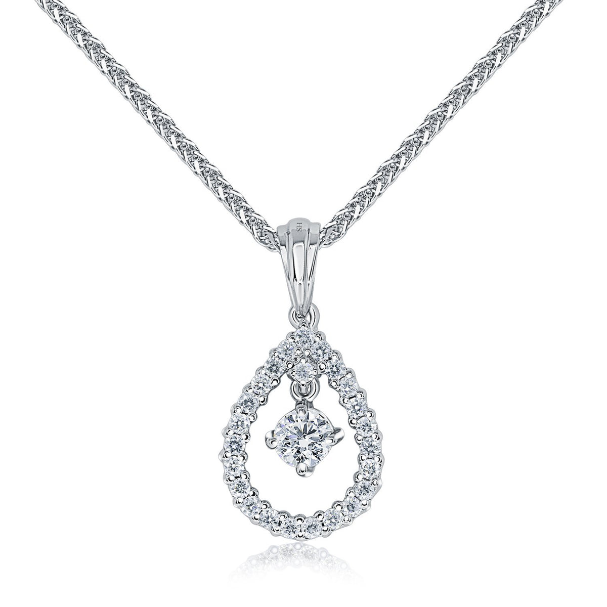Pear trim with centre solitaire - W0466