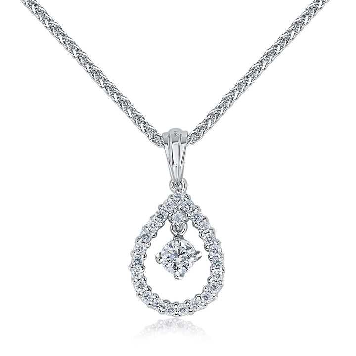 Pear trim with centre solitaire - W0466