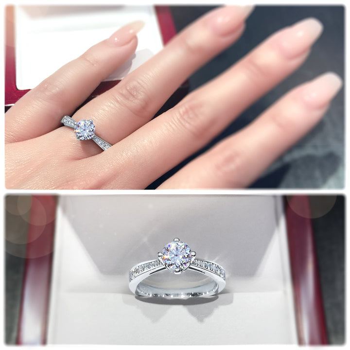 Classic offset 4-Claw setting with tapered band - W0021