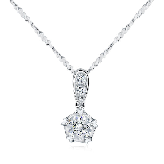 Pentagon solitaire pendant - W0563