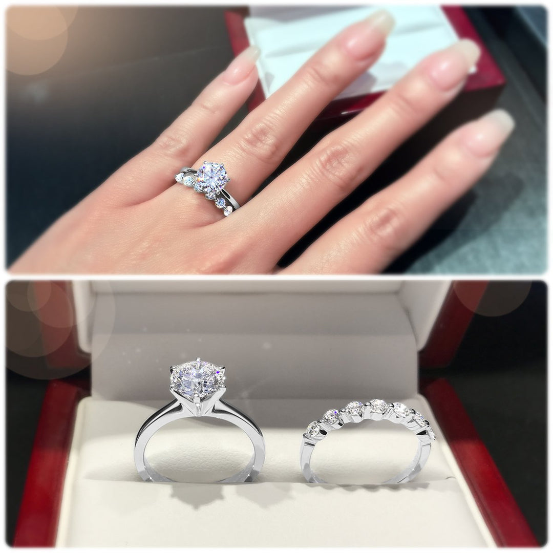 Minimalistic 6-claw solitaire engagement ring - W0003