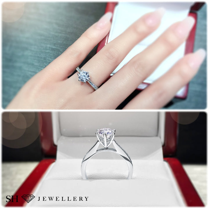Timeless 6-Claw beauty with tapered band - W0254