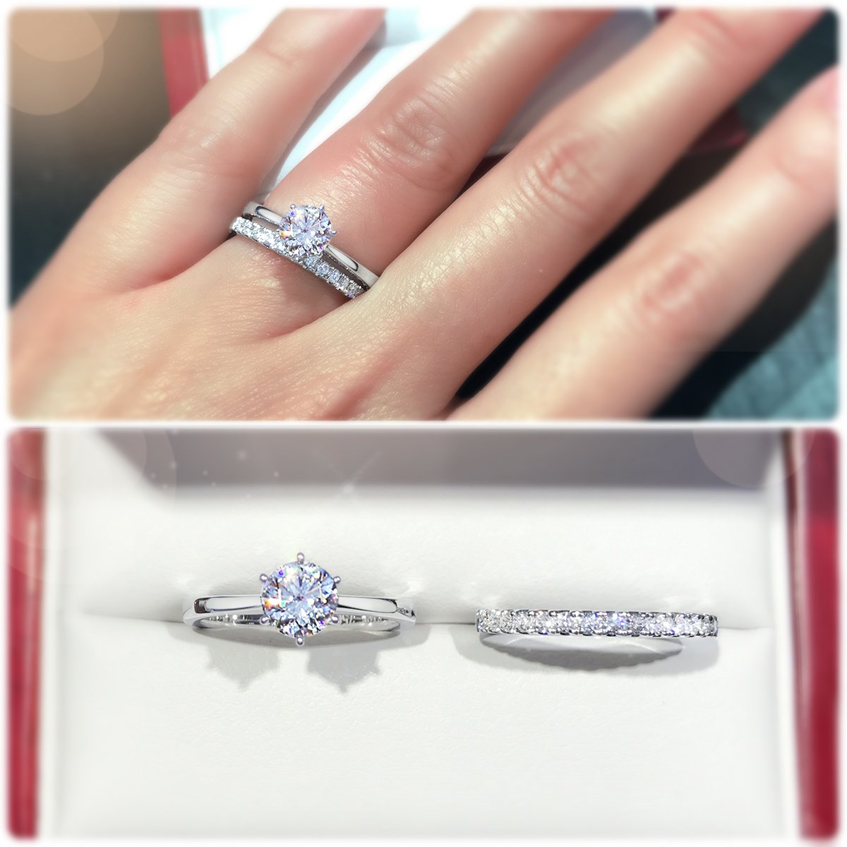 Minimalistic 6-claw solitaire engagement ring - W0003