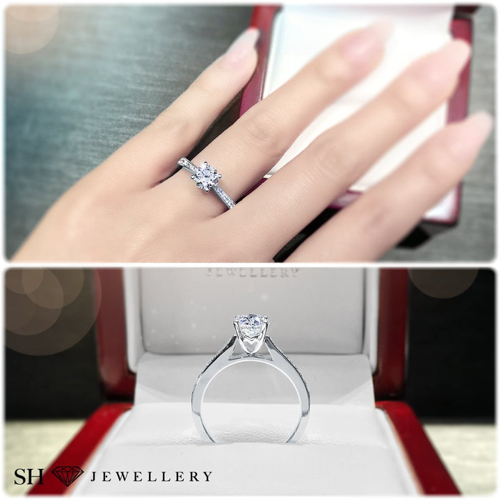 Timeless 6-Claw beauty with tapered band - W0254