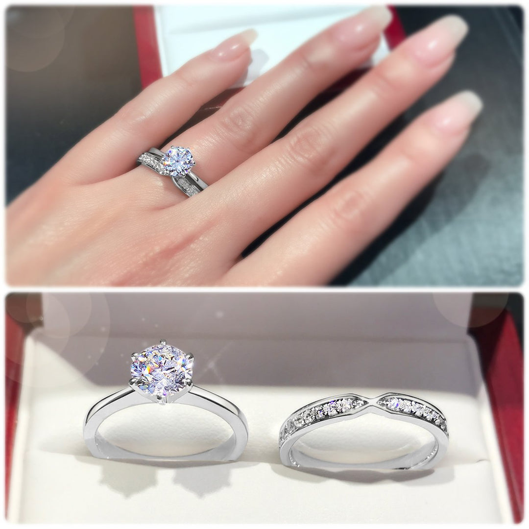 Minimalistic 6-claw solitaire engagement ring - W0003